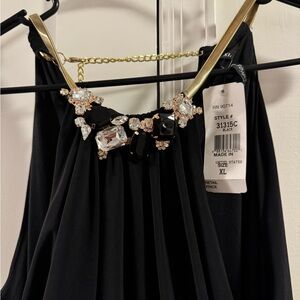 NWT evening gown with built in necklace